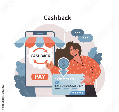 Cashback concept. Flat vector illustration