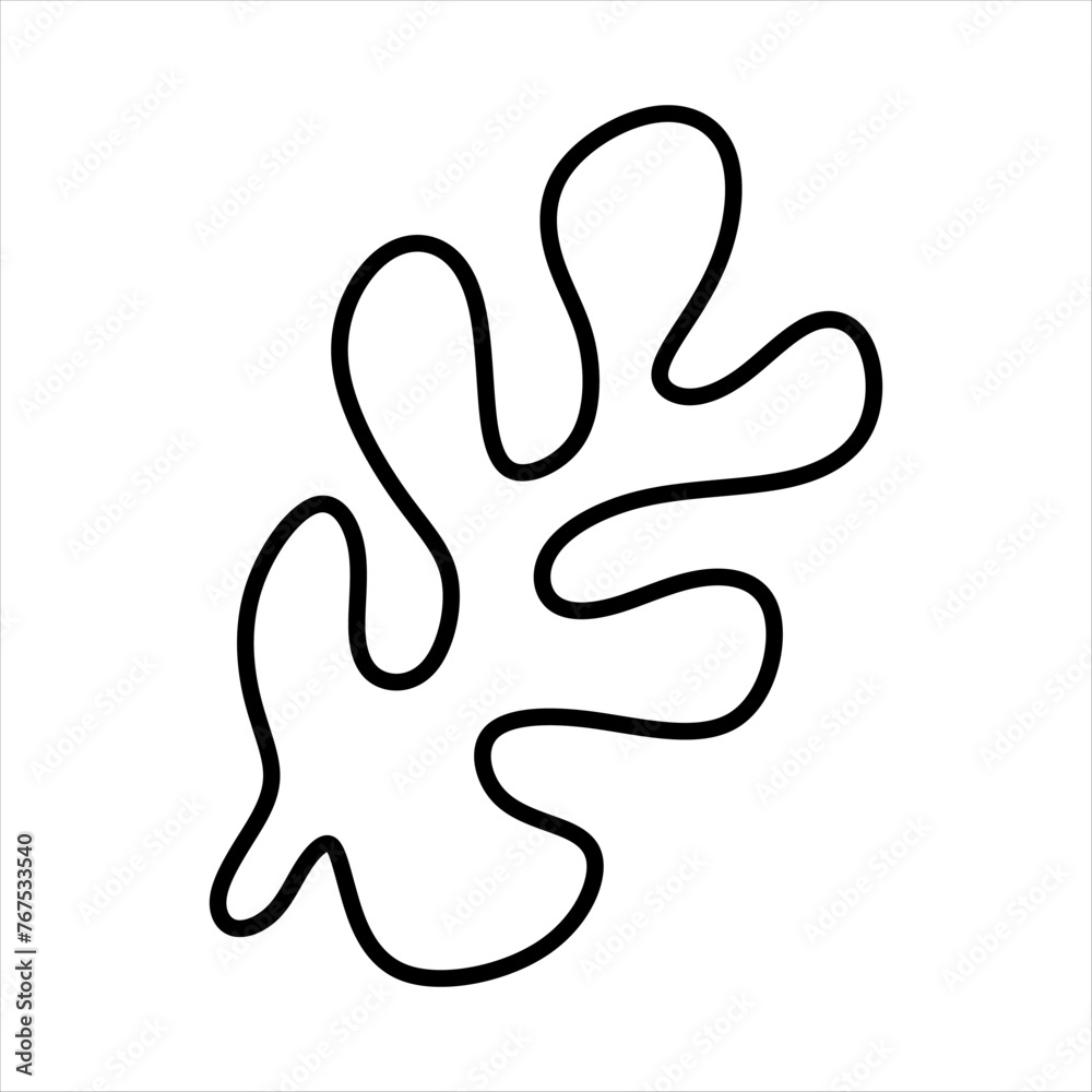 Outline Algae Plant Abstract Vector Element Outline Algae Plant Abstract Vector Element
