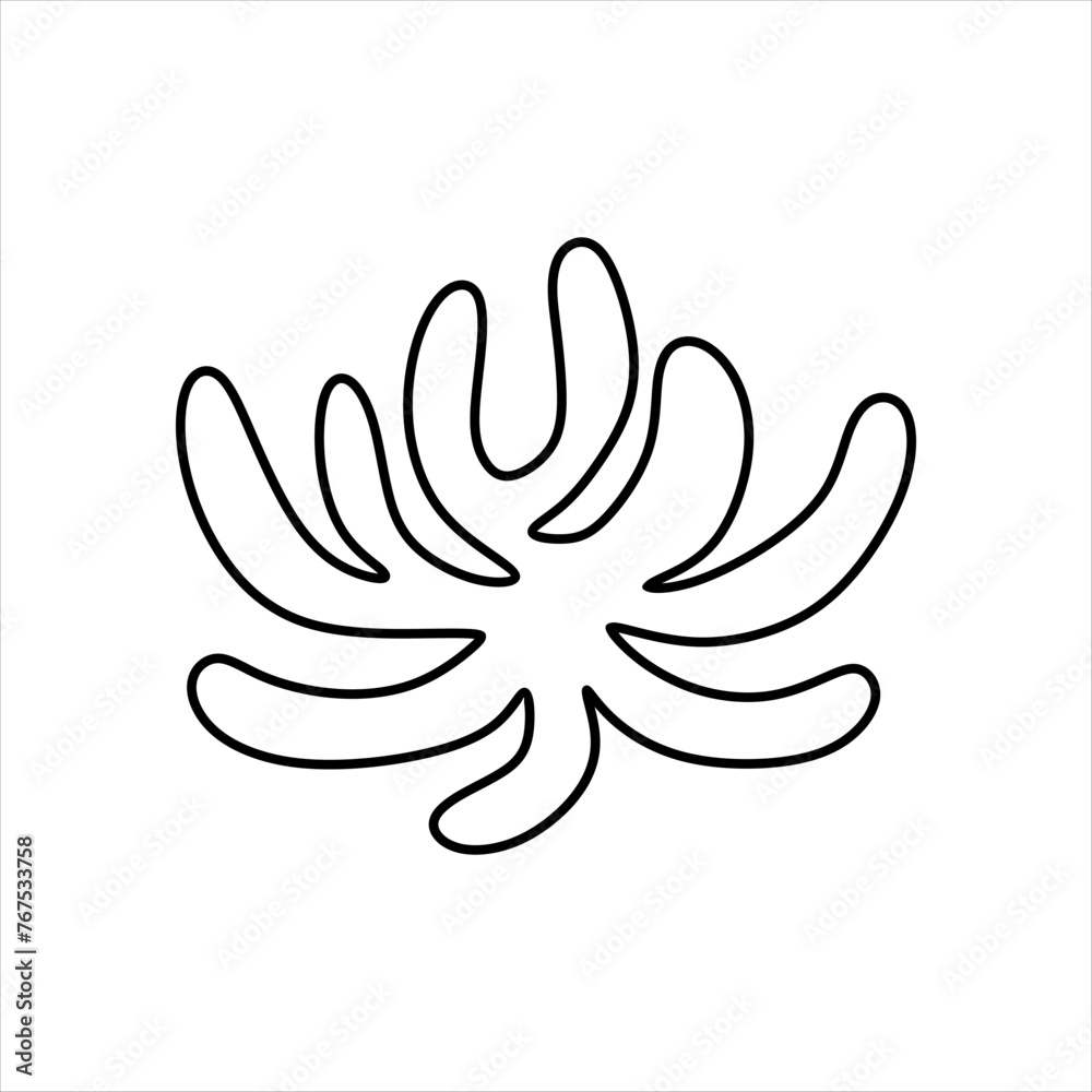 Outline Algae Plant Abstract Vector Element