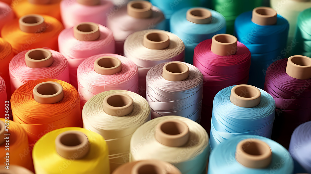 Colorful thread and spools Colorful thread and spools