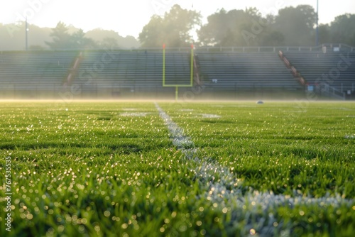 High school sports field early morning