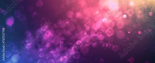 Dreamlike bokeh lights in purple and pink hues on a deep blue background.