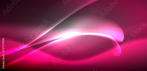 Neon-lit waves surge across background, mesmerizing dance of luminescence and motion. Dynamic backdrop captures essence of energy and modern aesthetics
