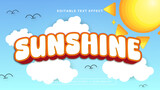 Orange blue and white sunshine 3d editable text effect - font style