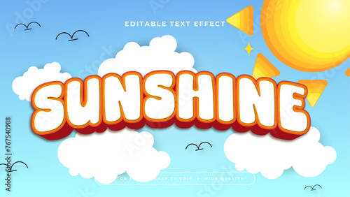 Orange blue and white sunshine 3d editable text effect - font style