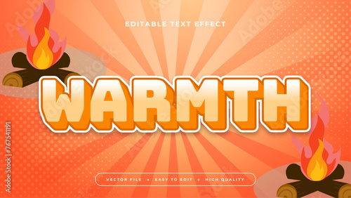 Orange red and brown warmth 3d editable text effect - font style