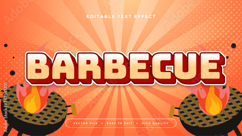 Orange red and brown barbecue 3d editable text effect - font style