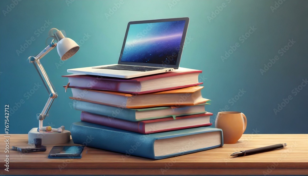 laptop on the books laptop on the books