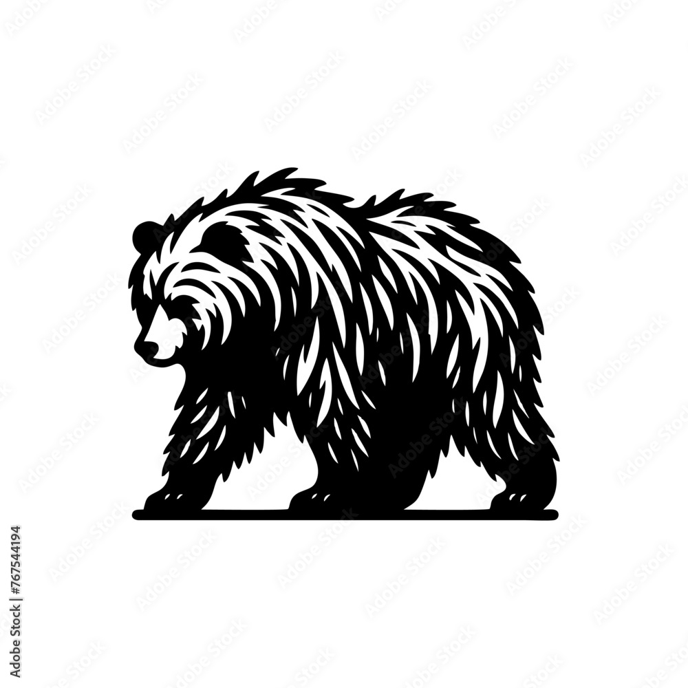 black and white bear vector. bear logo design template black and white bear vector. bear logo design template