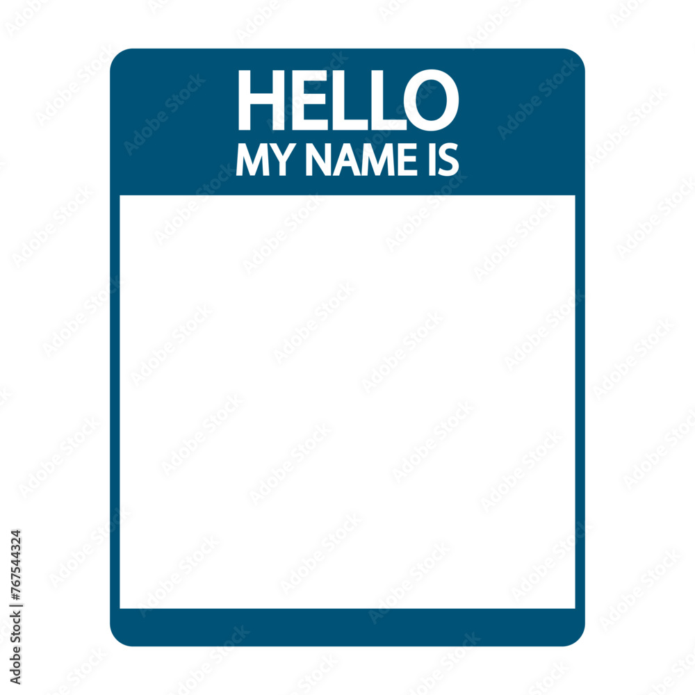 Name badge template. Greeting label design. Networking event tag. Blue and white. Vector illustration. EPS 10. Name badge template. Greeting label design. Networking event tag. Blue and white. Vector illustration. EPS 10.