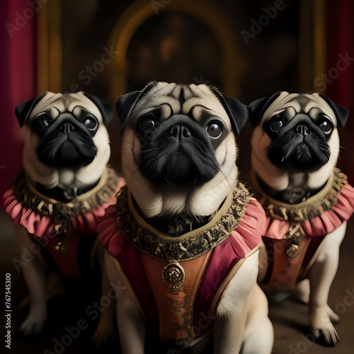 A group of pug dogs - generated by ai