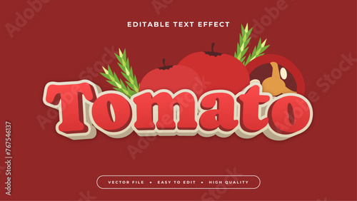 Red green and white tomato 3d editable text effect - font style