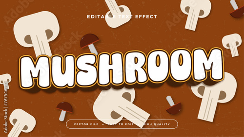 White brown and beige mushroom 3d editable text effect - font style