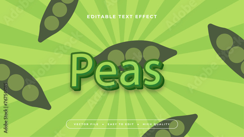 Green peas 3d editable text effect - font style