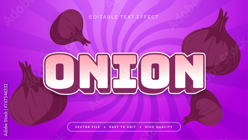 Purple violet and white onion 3d editable text effect - font style