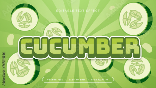 White and green cucumber 3d editable text effect - font style