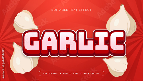 Red and white garlic 3d editable text effect - font style
