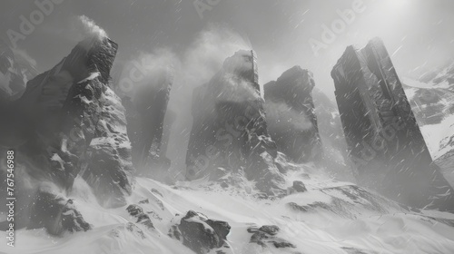 As the blizzard continues to rage on the once familiar landscape has been transformed into a treacherous and unforgiving terrain where even the siest structures have succumbed photo