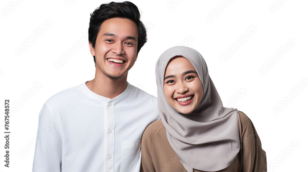 Portrait of happy smiling Asian couple, love and embrace in joyful happiness, isolated on transparent background Portrait of happy smiling Asian couple, love and embrace in joyful happiness, isolated on transparent background