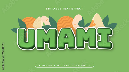 Green white and orange umami 3d editable text effect - font style