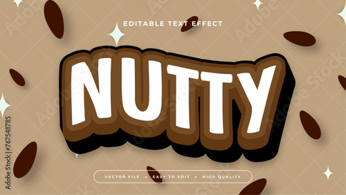 Brown black and white nutty 3d editable text effect - font style