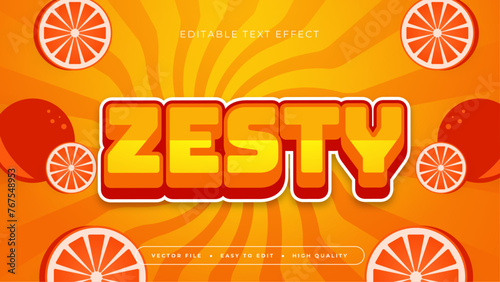 Orange white and red zesty 3d editable text effect - font style