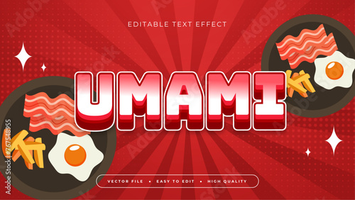Red white and orange umami 3d editable text effect - font style