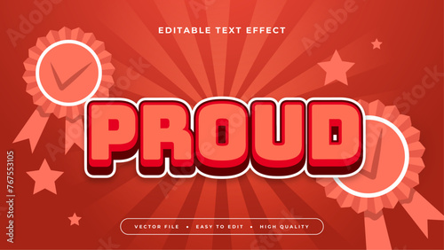 Red brown and white proud 3d editable text effect - font style
