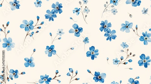 Forget-me-not seamless pattern with tiny blue flowers for a subtle and delicate design