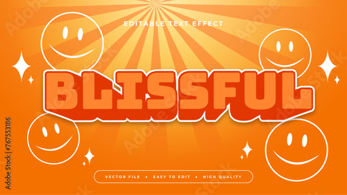 Orange and white blissful 3d editable text effect - font style