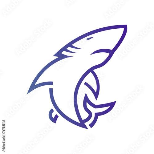 Blue sharp fierce shark logo