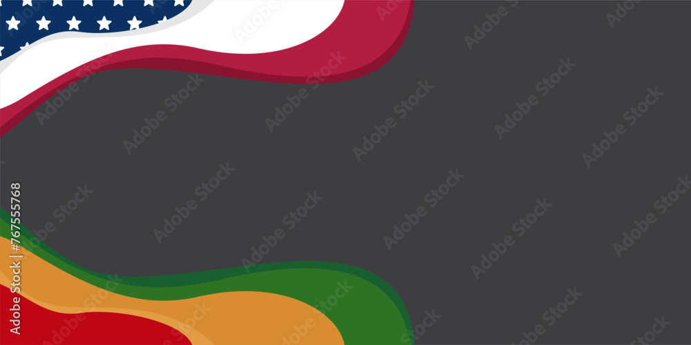 Juneteenth American Flag Background with copy space area. design vector for banner, poster, social media, greeting card. Juneteenth American Flag Background with copy space area. design vector for banner, poster, social media, greeting card.