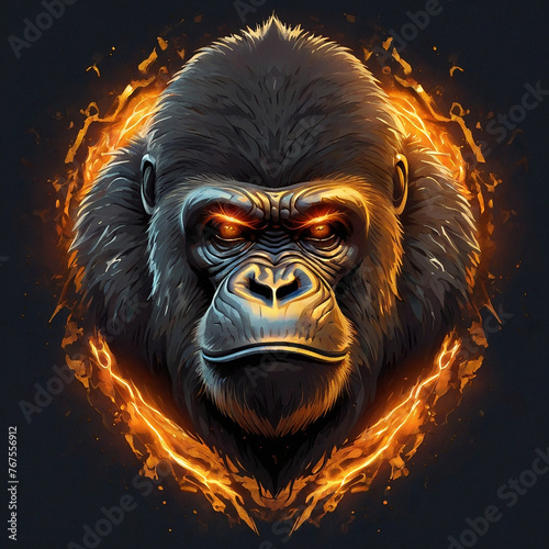 Animal character illustration head gorilla