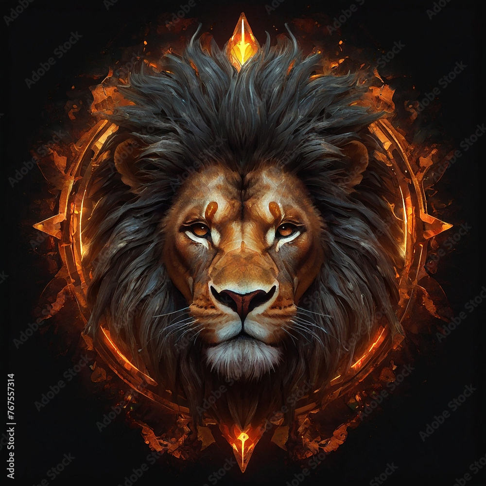 Animal character illustration head lion