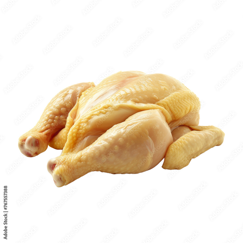 Raw chicken isolated on transparent background With clipping path. cut out. 3d render Raw chicken isolated on transparent background With clipping path. cut out. 3d render