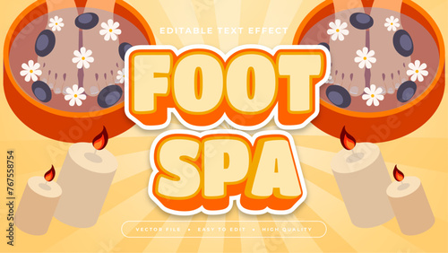 Yellow orange and brown foot spa 3d editable text effect - font style