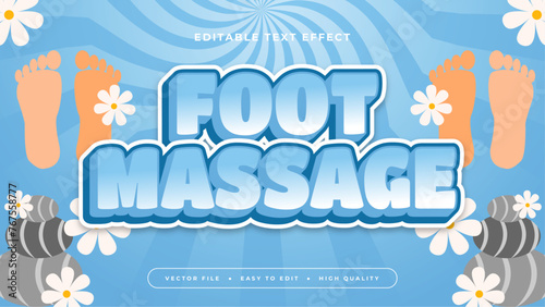 Blue white and brown foot massage 3d editable text effect - font style