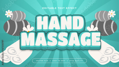 Green white and gray grey hand massage 3d editable text effect - font style