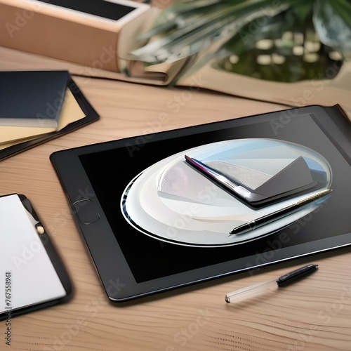 An illustration of a digital tablet with a stylus  highlighting its use in graphic design and digital art3