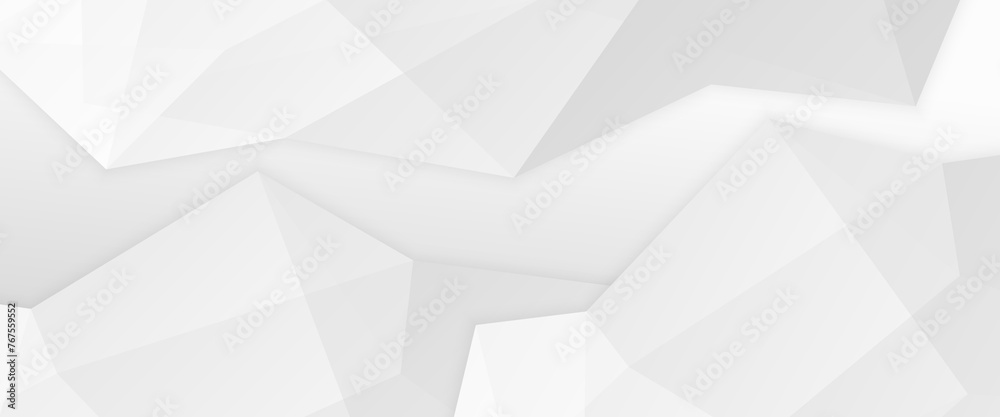 White minimal geometric shape abstract banner. For business banner, formal backdrop, prestigious voucher, luxe invite, wallpaper and background - obrazy, fototapety, plakaty 