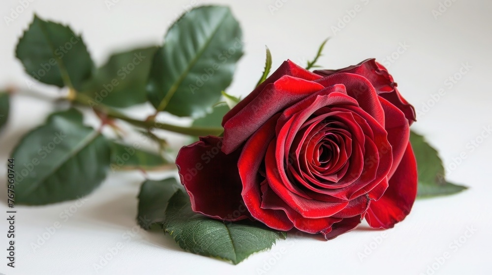 Stunning Red Rose in Isolation on White Background - Perfect for Romantic Occasions Stunning Red Rose in Isolation on White Background - Perfect for Romantic Occasions