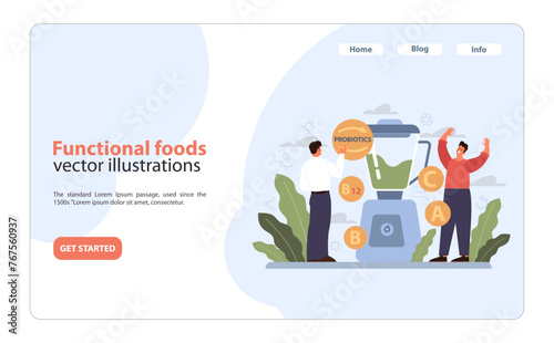 Functional Foods Concept. Two individuals explore the benefits of nutrient-rich foods.