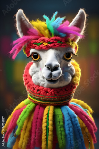 3d cartoon of a cute alpaca  llama  alpaca