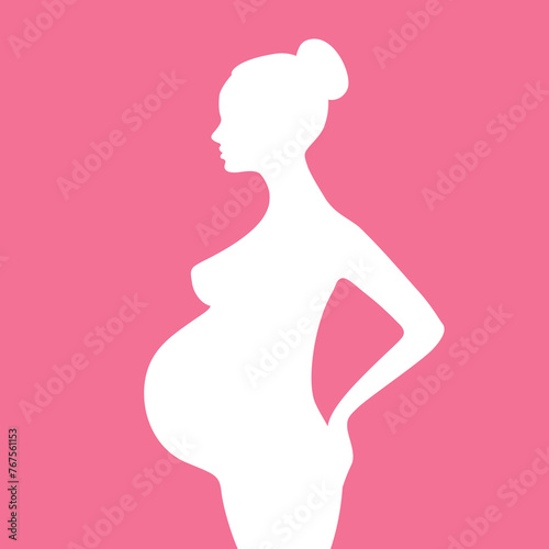 silhouette of pregnant woman graphic design