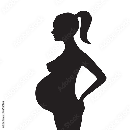 silhouette of pregnant woman graphic design