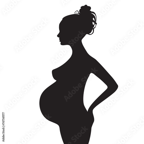 silhouette of pregnant woman graphic design