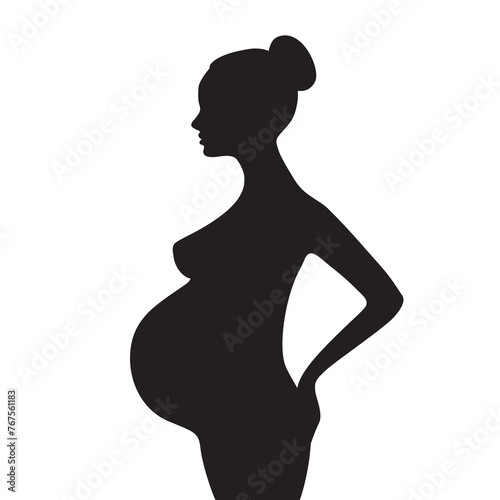 silhouette of pregnant woman graphic design