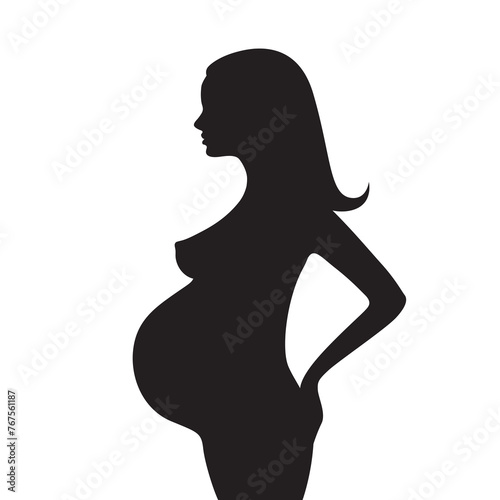 silhouette of pregnant woman graphic design