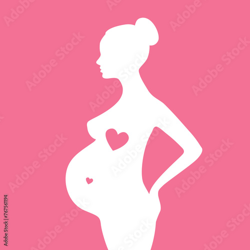silhouette of pregnant woman graphic design