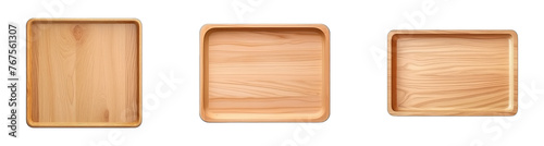 Wooden tray plate png isolated background photo